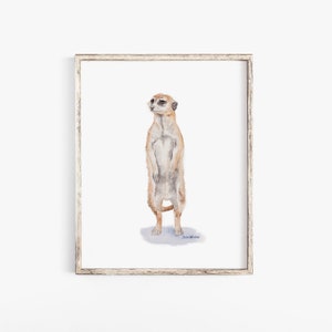 Meerkat Watercolor Painting Giclee Fine Art Print UNFRAMED image 1