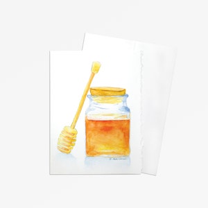 Honey Jar Watercolor Greeting Card