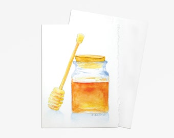 Honey Jar Watercolor Greeting Card