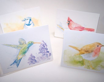 Watercolor Bird Note Cards Set