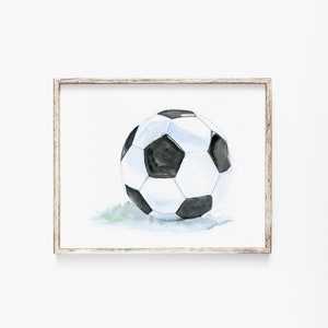 Soccer Watercolor Painting Giclee Reproduction Fine Art Print UNFRAMED