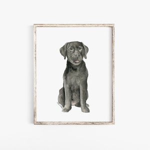 Black Lab Puppy Watercolor Painting Giclee Print Preproduction Dog Lover Fine Art UNFRAMED