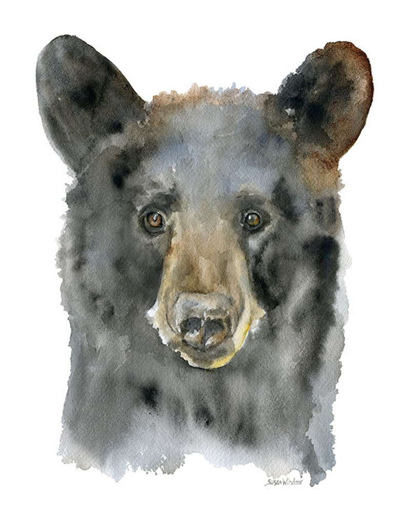 Black Bear Watercolor Painting Giclee Print Fine Art Print Unframed image 2