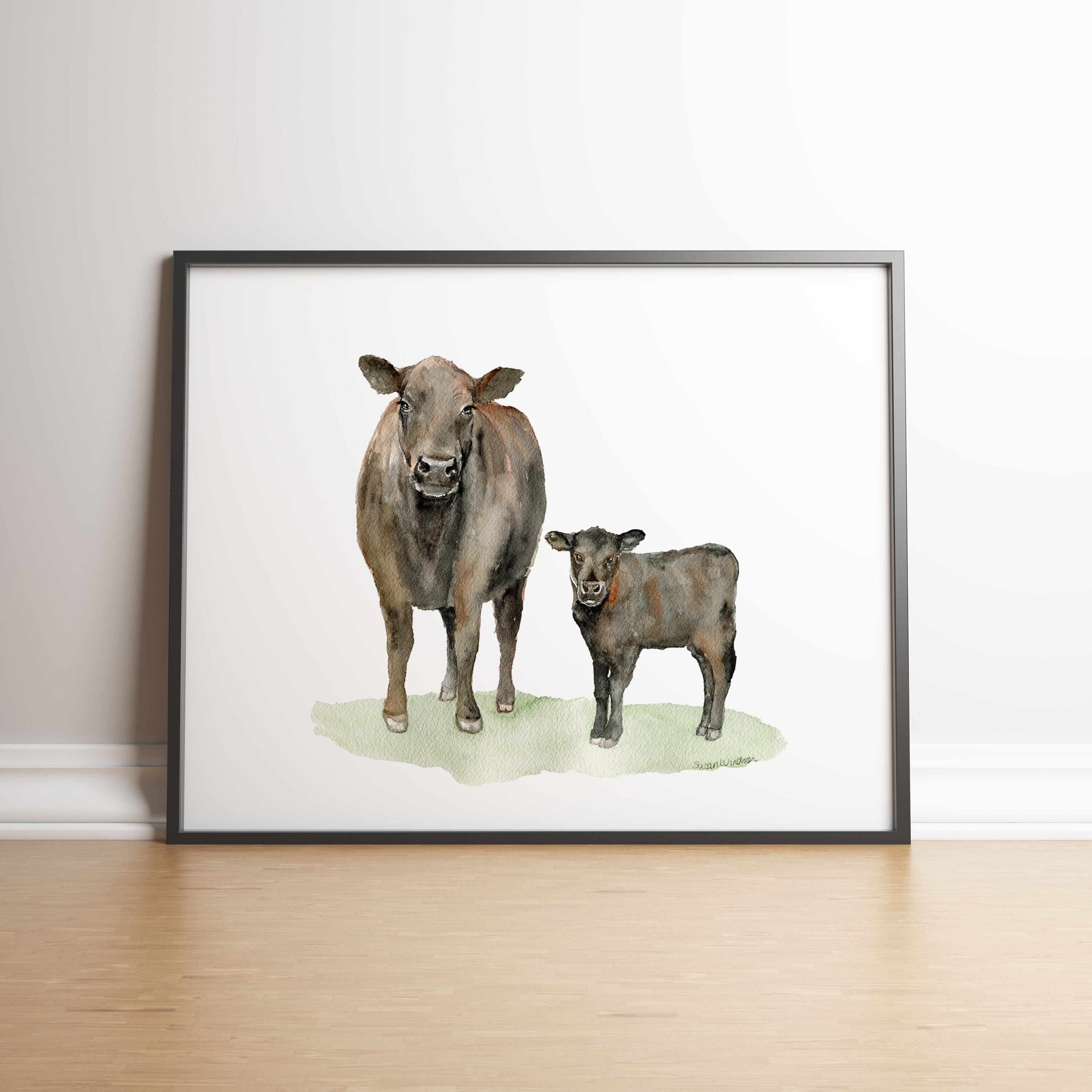 水彩壁絵 Watercolor *The Tender Calf Calf* il_fullxfull.4018035637_n5rr.jpg