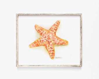 Sea Star Watercolor Painting Starfish Giclee Print Reproduction - Wall Art UNFRAMED