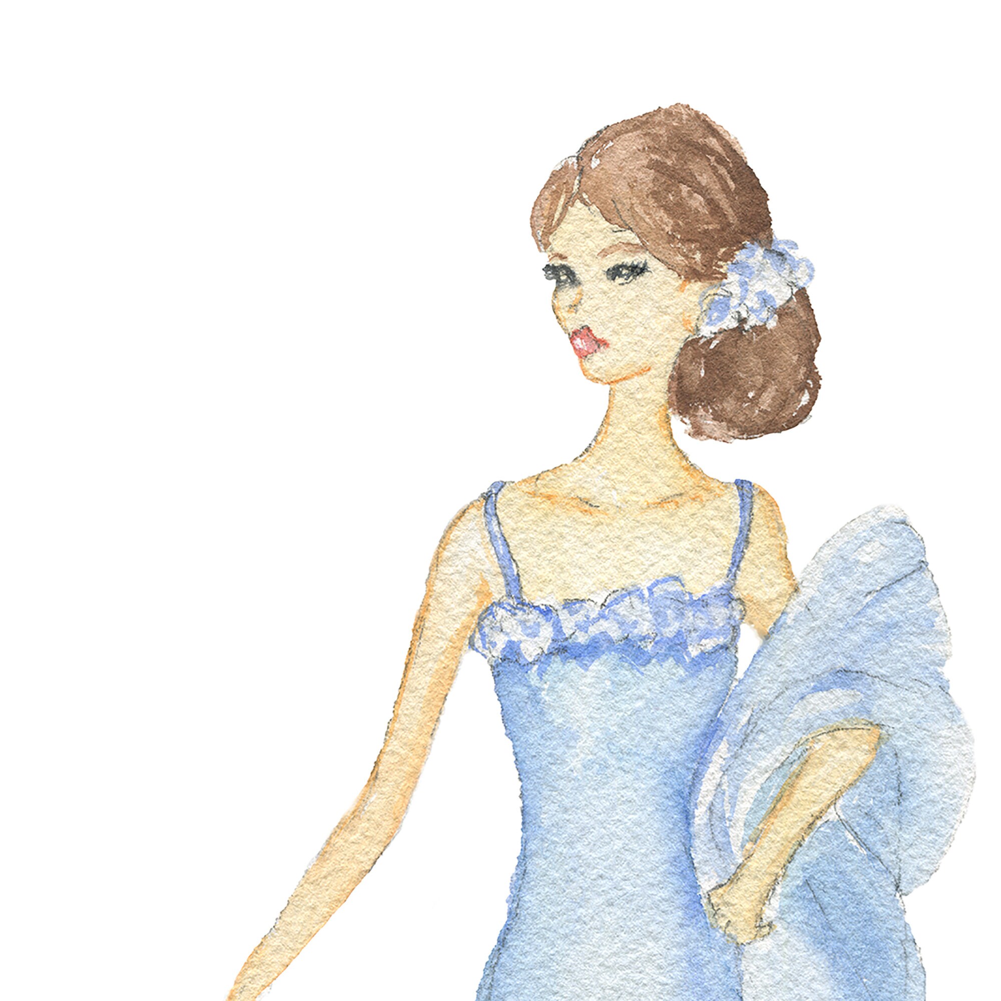 Blue Ball Gown Brunette Princess Dress Watercolor Fashion Illustration UNFRAMED - Etsy Blue Ball Gown Brunette Princess Dress Watercolor Fashion Illustration UNFRAMED - Etsy