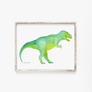 Tyrannosaurus Rex Watercolor Painting - 7 x 5 - T. Rex - Dinosaur Art - Giclee Print UNFRAMED