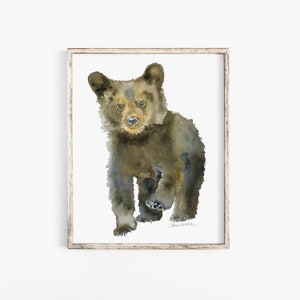 Black Bear Cub Watercolor Painting Giclee Print Fine Art Print Reproduction Woodland Animals Unframed