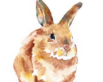 水彩壁絵watercolor“The Chilling Bunny Bunny” 水彩壁絵watercolor“The Chilling Bunny Bunny” 水彩壁絵