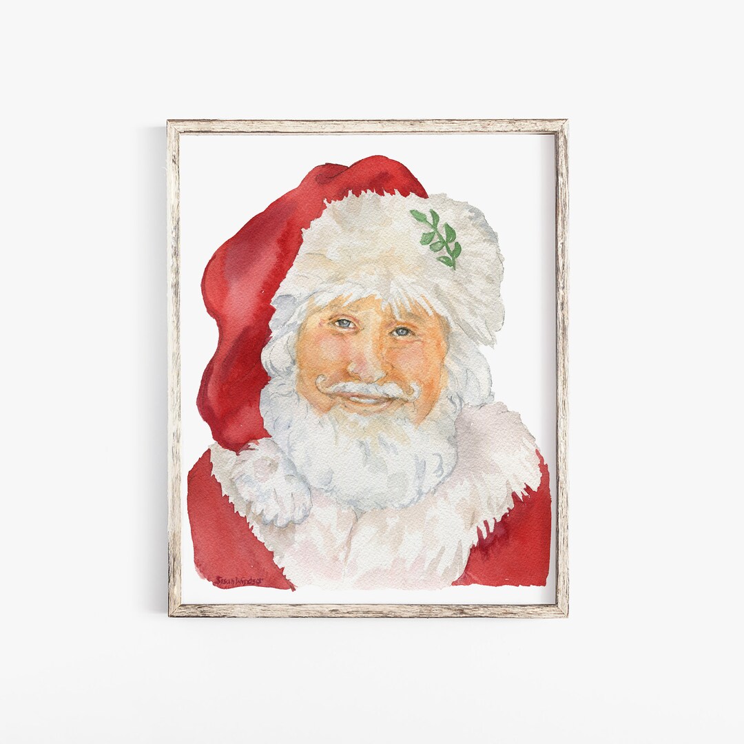 Santa Claus Watercolor Painting Giclee Print St. Nick - Etsy