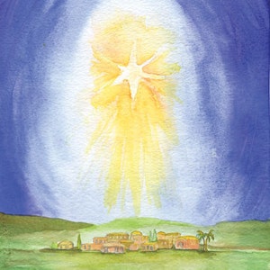 Christmas Cards Star Over Bethlehem Set of 10 Watercolor Christmas Bild 2