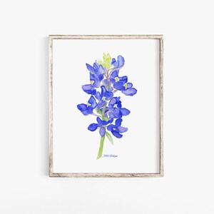 Bluebonnet Watercolor Fine Art Duży plakat bez ramki