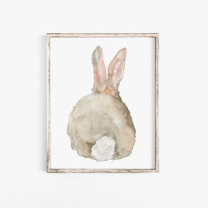 Cottontail Bunny Rabbit Watercolor Painting Grande Poster Print - Vista posteriore senza cornice