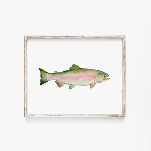 Pink Salmon Watercolor Watercolor Print - Fishing Art - Fisherman Painting Unframed