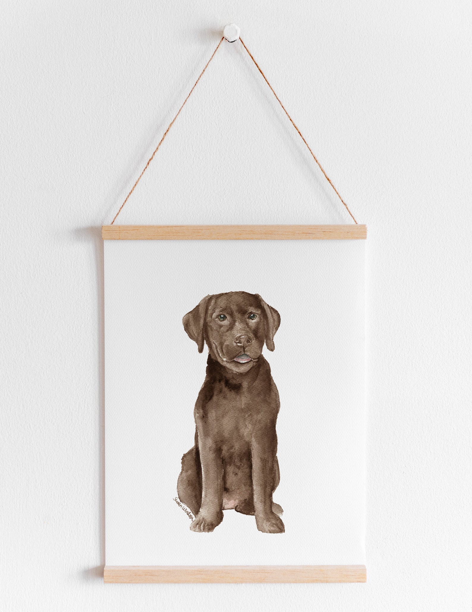 Chocolate Lab Puppy Watercolor Painting Giclee Print - Etsy