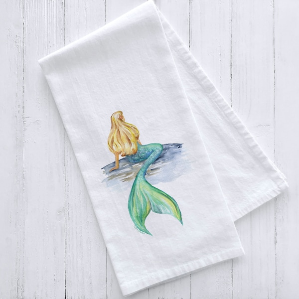Mermaid Hand Towel Etsy