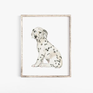 Dalmatian Puppy Dog Watercolor Painting Giclee Fine Art Print UNFRAMED