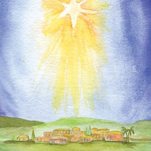 Christmas Cards Star Over Bethlehem Set of 10 Watercolor Christmas image 3