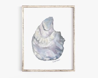 Oyster 4 Watercolor Large Fine Art Print - Unframed