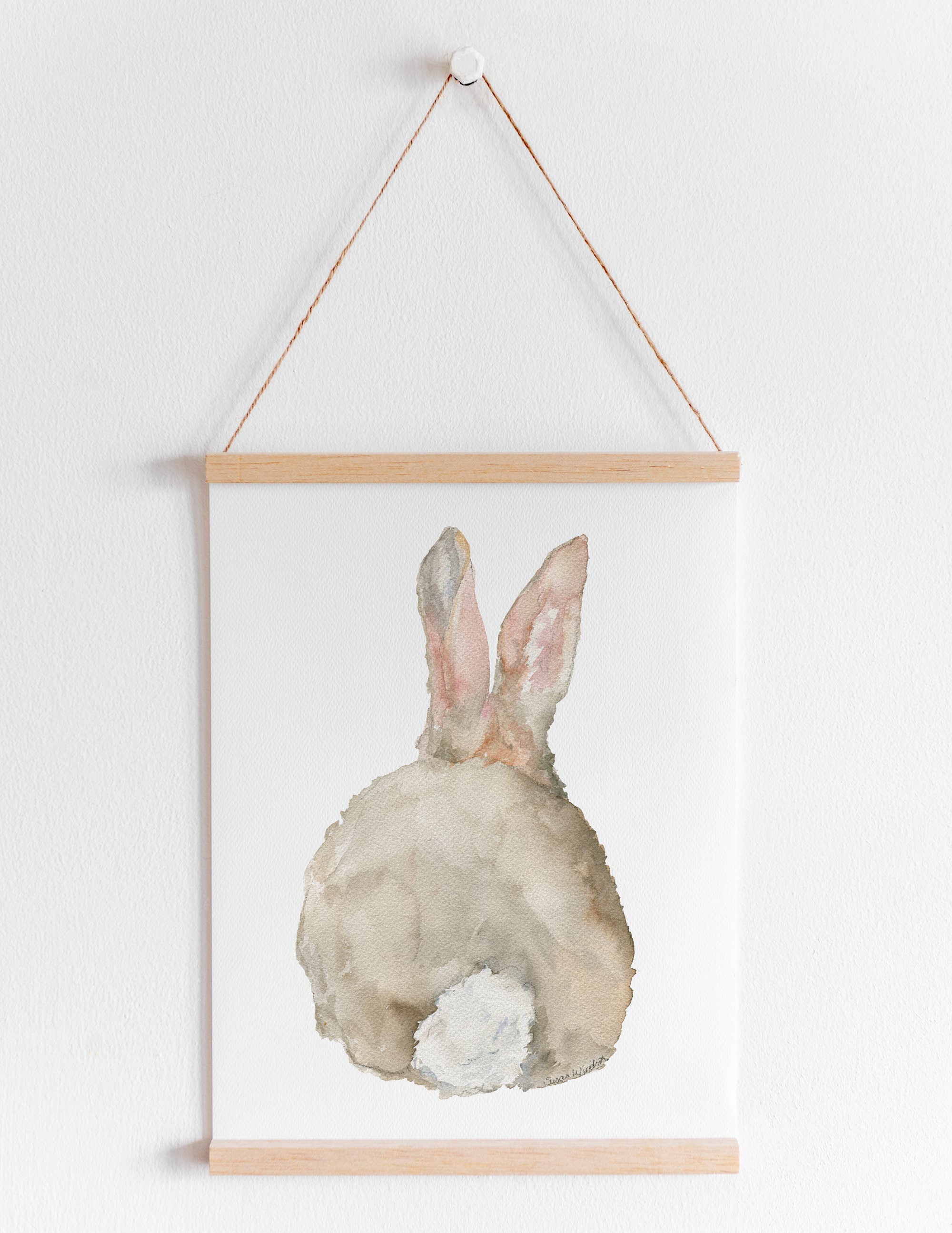 Cottontail Bunny Rabbit Watercolor Painting Large Poster Print