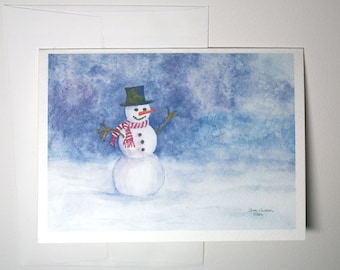 Snowman Watercolor Christmas Cards set of 10