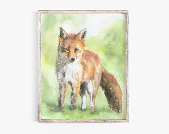 Red Fox Watercolor Painting Fine Art Print Giclee Reproduction Unframed