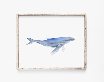 Humpback Whale Watercolor Painting Giclee Print Reproduction Fine Art Print UNFRAMED