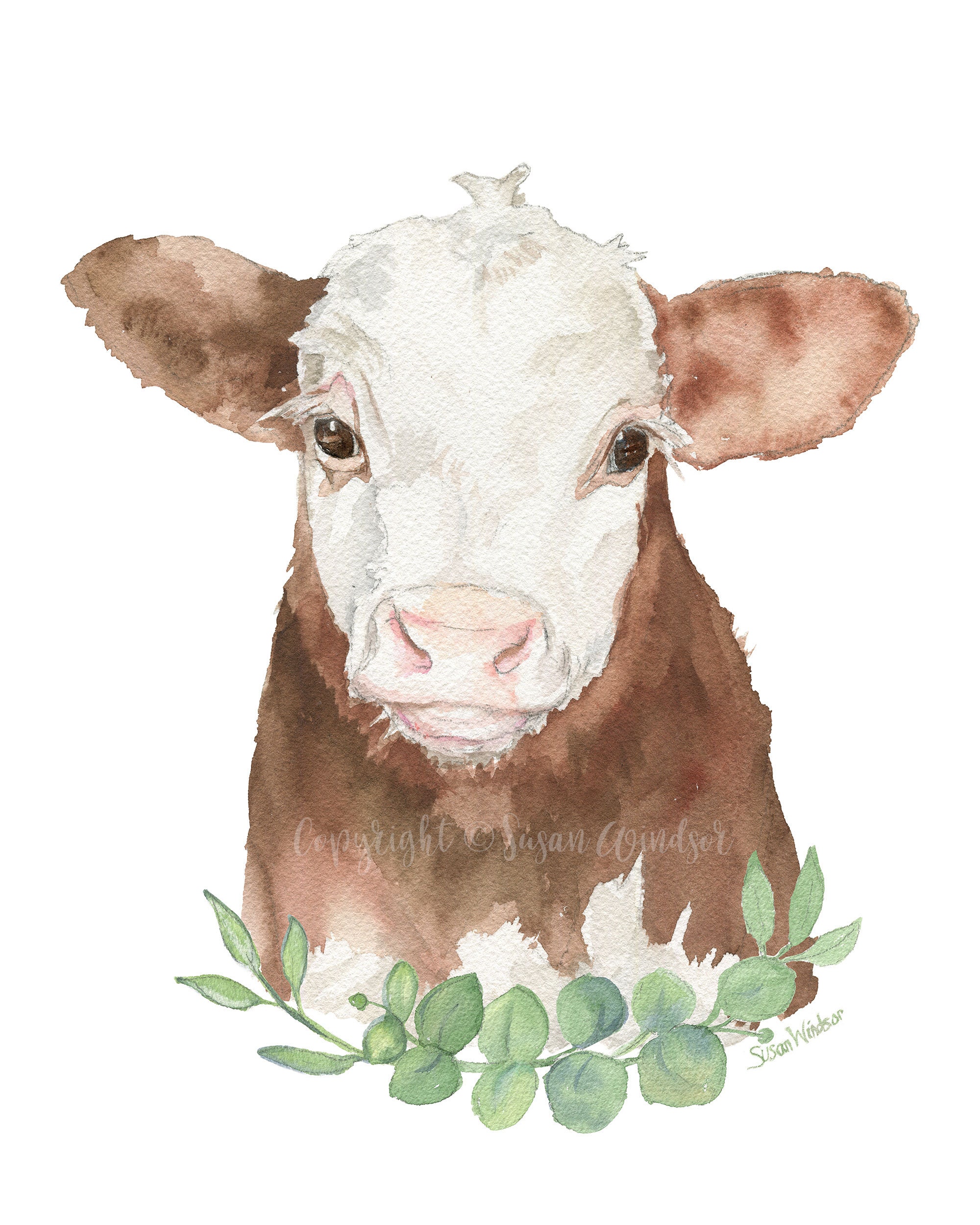 水彩壁絵 Watercolor *The Tender Calf Calf* il_1080xN.701307880_7kpq.jpg