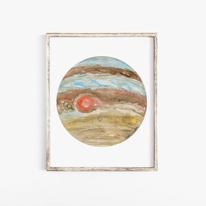 Watercolor Planet Jupiter Painting Giclee Reproduction UNFRAMED
