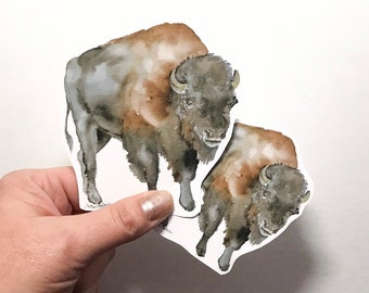 American Bison Vinyl Sticker - For Water Bottles and Laptops - Buffalo