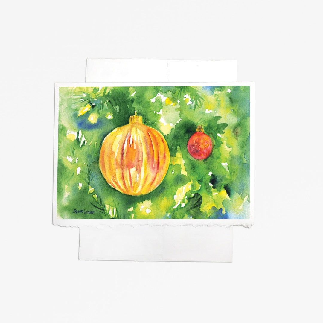 Christmas Ornaments Cards Set of 10 Christmas Tree Cards Etsy