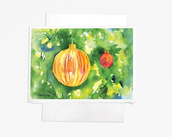 Christmas Ornaments Cards Set of 10 - Christmas Tree Cards