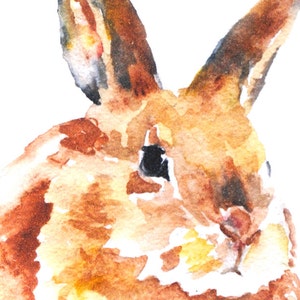 Watercolor Painting Bunny Rabbit Giclee Print Woodland Animals Nursery Art Unframed image 3