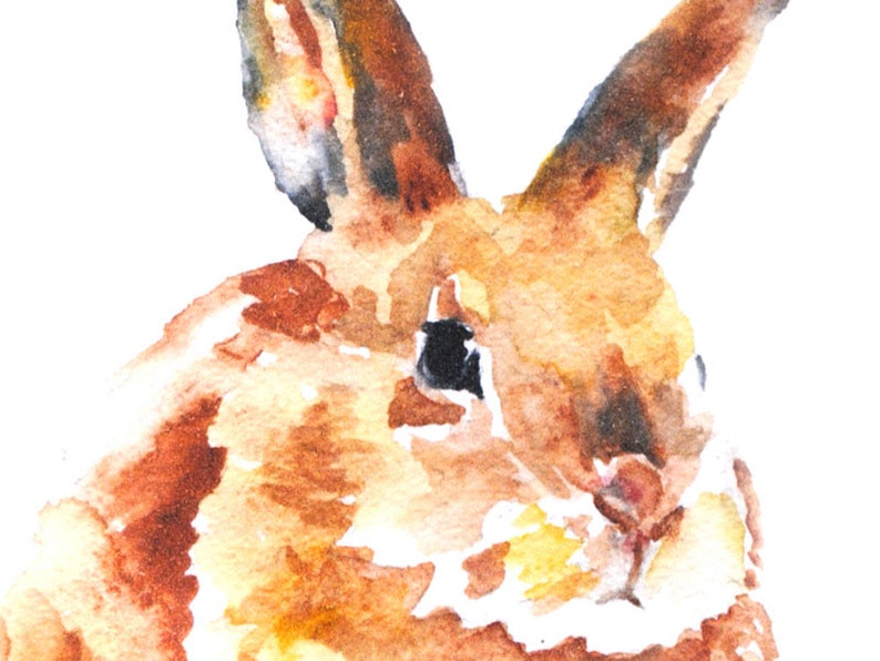 Watercolor Painting Bunny Rabbit Giclee Print Woodland Animals Nursery Art Unframed image 3