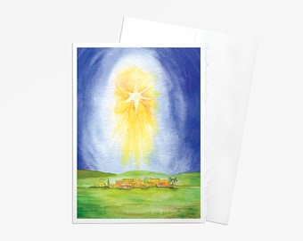 Christmas Cards Star Over Bethlehem Set of 10 - Watercolor Christmas