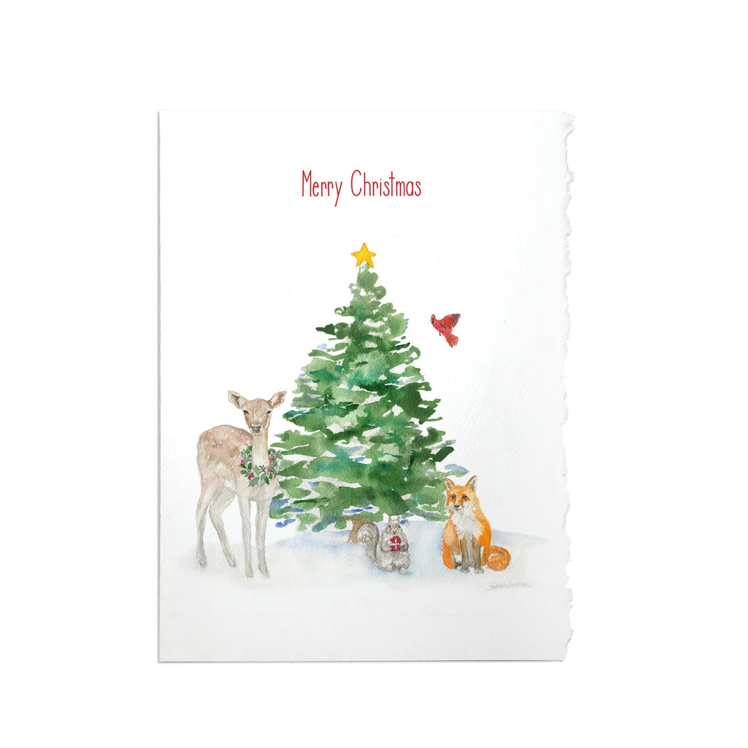 Carte de Noël de sapin de pin, carte vierge de sapin de Noël avec enveloppe  blanche, carte de note de vacances d'hiver de forêt du Colorado, cartes à  feuilles persistantes 