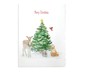 Woodland Animals Christmas - Set of 10 Christmas Cards