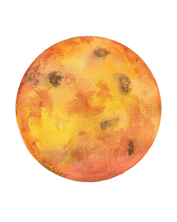 Buy Watercolor Planet Venus Painting Giclee Reproduction Online in India -  Etsy