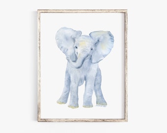 Baby Elephant Watercolor Painting Print - Giclee Reproduction Fine Art Print - African Animal UNFRAMED