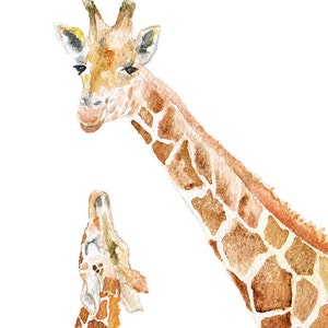 Mother and Baby Giraffes Watercolor Painting 12 X 16 Gallery Wrapped ...