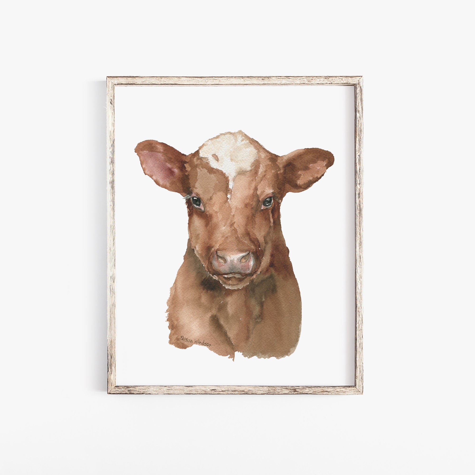 水彩壁絵 Watercolor *The Tender Calf Calf* 水彩壁絵 Watercolor *The Tender Calf Calf* 【公式通販】