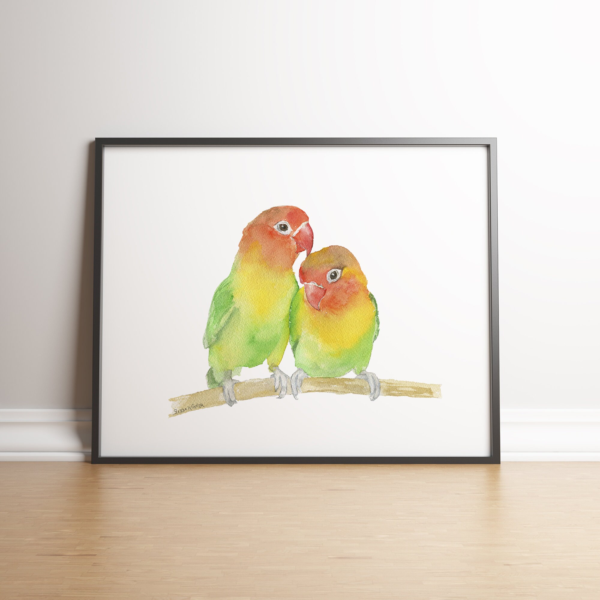 Lovebird Watercolor Art Print UNFRAMED - Etsy