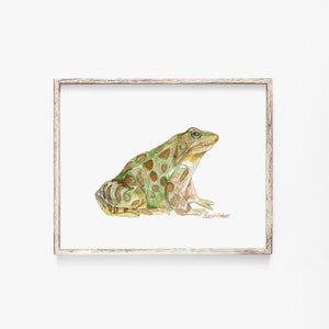 Leopard Frog Watercolor Painting Giclee Print - Animal Painting Wall Art Unframed