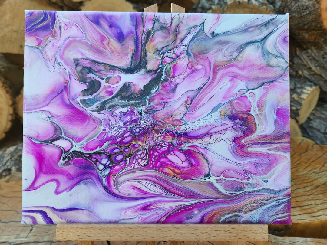 Fluid Acrylic Pour Painting Art, Abstract Painting, Dutch Pour, Canvas Wall Hanging Etsy