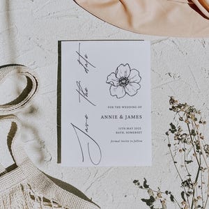 White Handwritten Elegant Minimalist Save the date, Wedding Invite, Printable Invite, Editable Save The Date, Wedding Announcement Card LG15