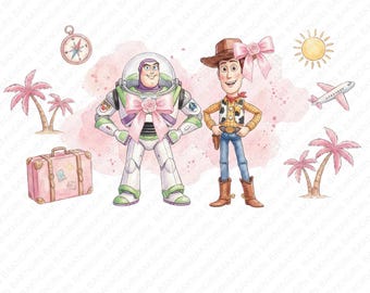 Coquette Bows Acquerello Toy Story PNG, Vacanza in famiglia PNG, Viaggio in famiglia abbinato PNG, Modalità vacanza PNG, Coquette Bow PNG, Download digitale