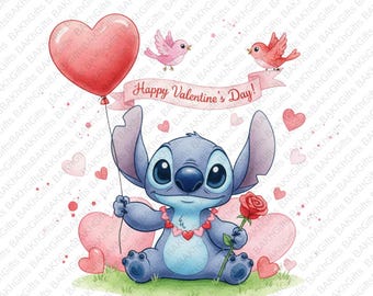 Stitch PNG Clipart, Lilo and Stitch, High quality 300 dpi Sublimation Design, Wall art print, shirt design, Digital Instant Download