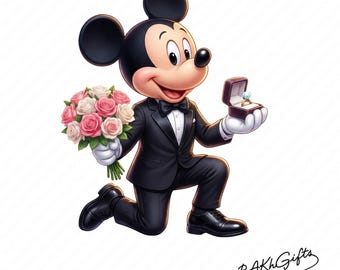 1 PNG Minnie and Mickey Love Valentine, Clipart Images, Digital design PNG file for sublimation, High Resolution, Digital PNG Download