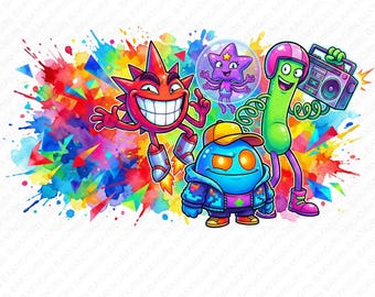 Monsters Clipart, Weird Creature Clip Art, Wild Cute Colorful Alien Creepy Funny Critter Character Halloween Fantasy, Graphic PNG Download