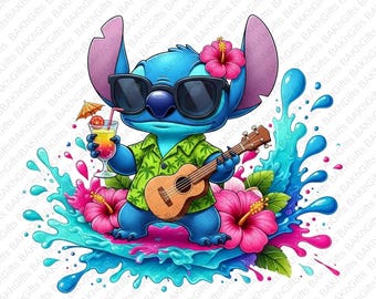 Stitch PNG Clipart, Lilo and Stitch, High quality 300 dpi Sublimation Design, Wall art print, shirt design, Digital Instant Download